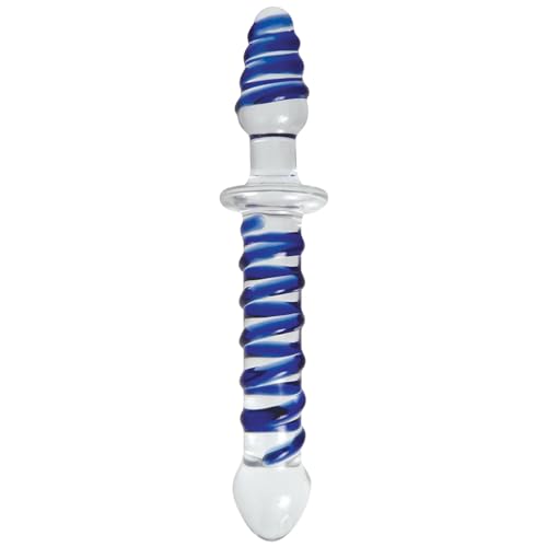 Luxury Glass Dildo - Ribbed with Anal Dildo Reversible Handle