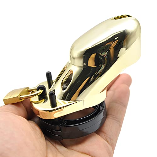 Chastity Cage in Gold Incl 5 Different Size Rings